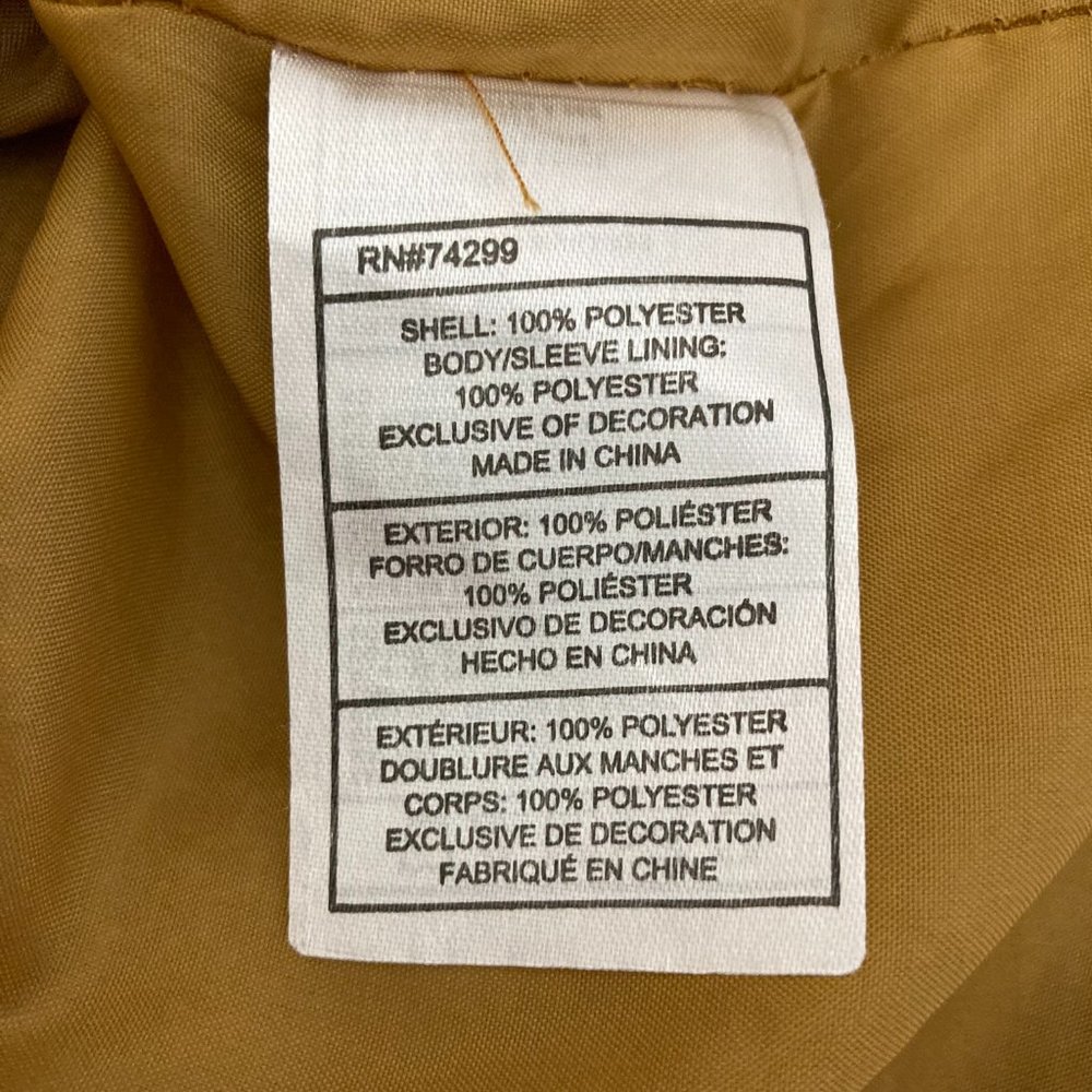 Madden Teddy Bear Jacket Size L Mustard Full Zip Pockets Lined Long Sleeve - Picture 11 of 13